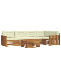 Set di divani con cuscino 6 pcs Naturale e Crema 2