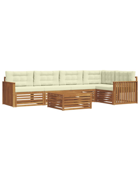 Set di divani con cuscino 6 pcs Naturale e Crema