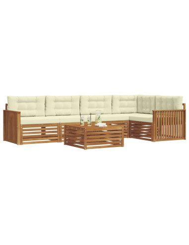 Set di divani con cuscino 6 pcs Naturale e Crema