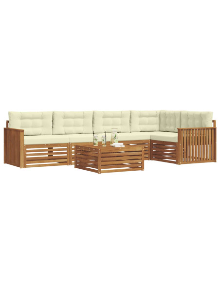 Set di divani con cuscino 6 pcs Naturale e Crema