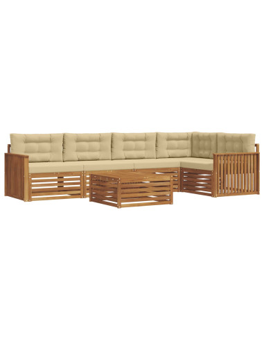 Set di divani con cuscino 6 pcs Naturale e Beige