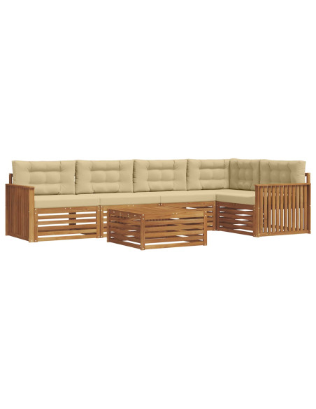 Set di divani con cuscino 6 pcs Naturale e Beige