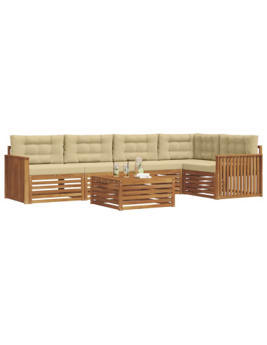 Set di divani con cuscino 6 pcs Naturale e Beige