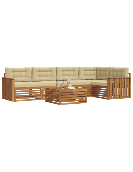 Set di divani con cuscino 6 pcs Naturale e Beige