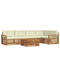Set di divani con cuscino 6 pcs Naturale e Crema 2