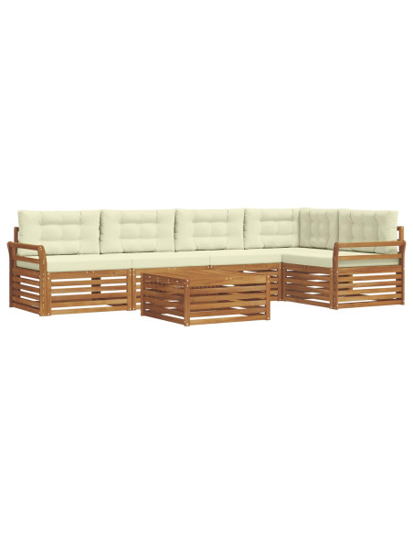 Set di divani con cuscino 6 pcs Naturale e Crema