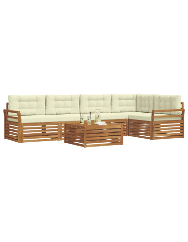Set di divani con cuscino 6 pcs Naturale e Crema