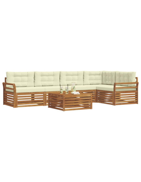 Set di divani con cuscino 6 pcs Naturale e Crema