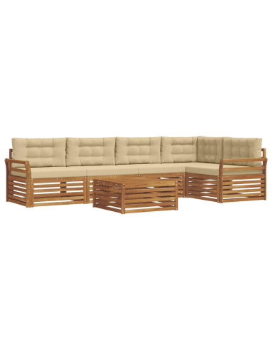 Set di divani con cuscino 6 pcs Naturale e Beige