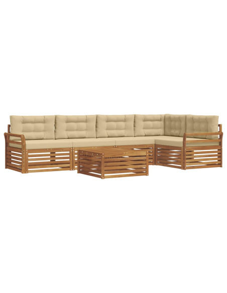 Set di divani con cuscino 6 pcs Naturale e Beige