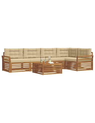 Set di divani con cuscino 6 pcs Naturale e Beige