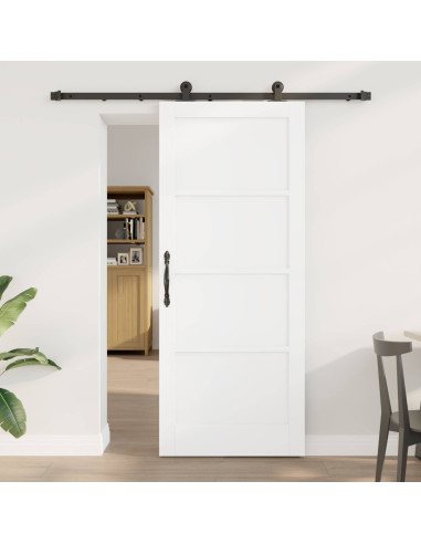 Porta scorrevole Bianco e Nero 83 x 202 cm