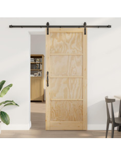 Porta scorrevole Naturale 86 x 211 cm Legno Massello di Pino