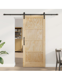Porta scorrevole Naturale 86 x 198,5 cm Legno Massello di Pino