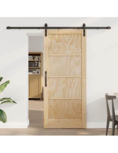Porta scorrevole Naturale 86 x 198,5 cm Legno Massello di Pino