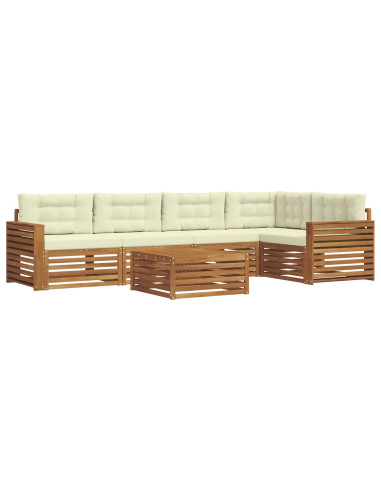 Set di divani con cuscino 6 pcs Naturale e Crema