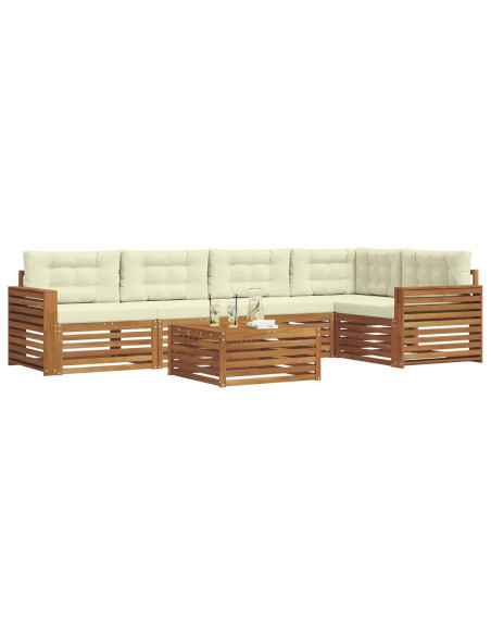Set di divani con cuscino 6 pcs Naturale e Crema