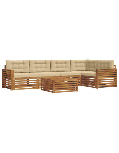Set di divani con cuscino 6 pcs Naturale e Beige