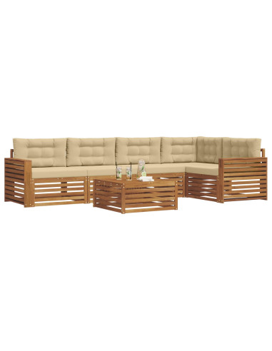 Set di divani con cuscino 6 pcs Naturale e Beige
