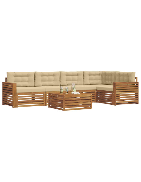 Set di divani con cuscino 6 pcs Naturale e Beige