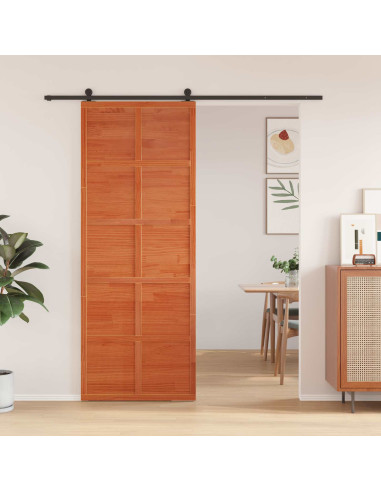 Porta del fienile Marrone cerato 80 x 208 cm