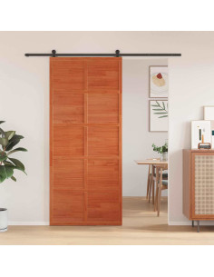 Porta del fienile Marrone cerato 90 x 208 cm