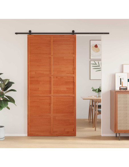 Porta del fienile Marrone cerato 100 x 208 cm