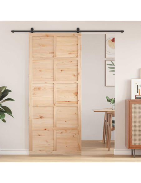 Porta del fienile Naturale 90 x 2,5 x 208 cm