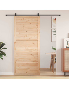 Porta del fienile Naturale 80 x 2,5 x 208 cm