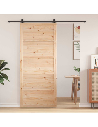Porta del fienile Naturale 100 x 2,5 x 208 cm