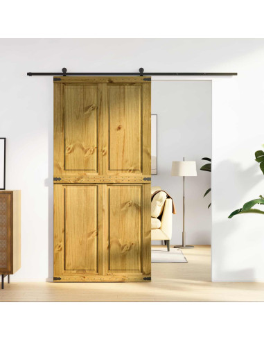 Porta del fienile Corona Marrone Miele 100 x 210 cm