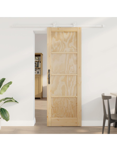Porta scorrevole Naturale e Bianco 73,5 x 211 cm