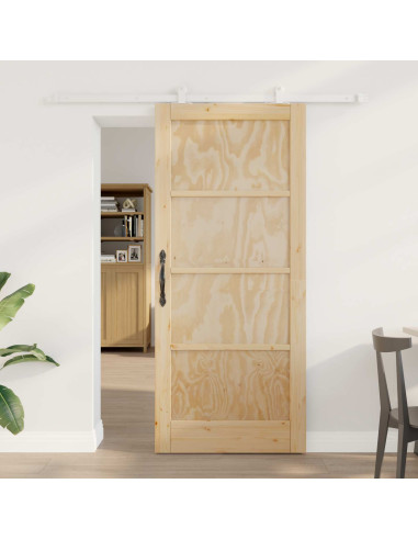 Porta scorrevole Naturale e Bianco 86 x 198,5 cm