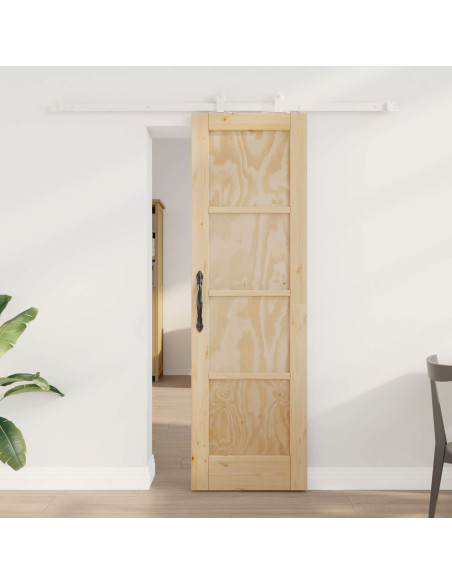 Porta scorrevole Naturale e Bianco 61 x 198,5 cm
