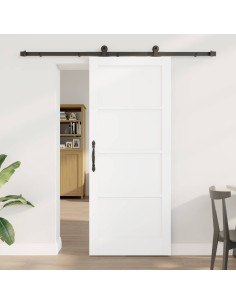 Porta scorrevole Bianco e Nero 83 x 202 cm