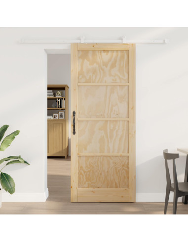 Porta scorrevole Naturale e Bianco 86 x 211 cm