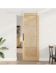 Porta scorrevole Naturale e Bianco 73,5 x 211 cm