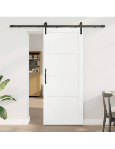 Porta scorrevole Bianco e Nero 83 x 202 cm
