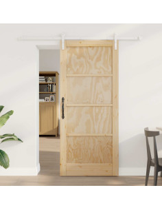 Porta scorrevole Naturale e Bianco 86 x 198,5 cm