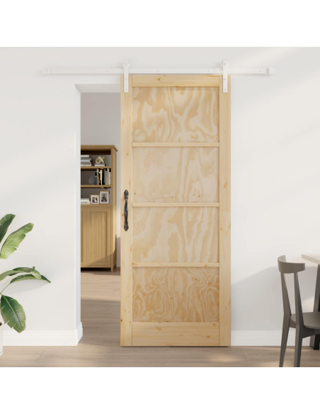 Porta scorrevole Naturale e Bianco 86 x 211 cm