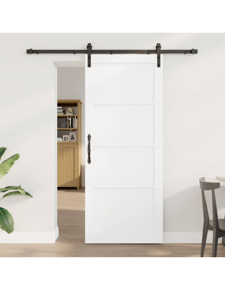 Porta scorrevole Bianco e Nero 83 x 202 cm
