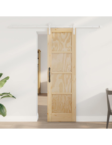 Porta scorrevole Naturale e Bianco 61 x 198,5 cm