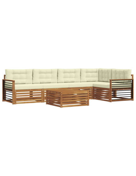 Set di divani con cuscino 6 pcs Naturale e Crema