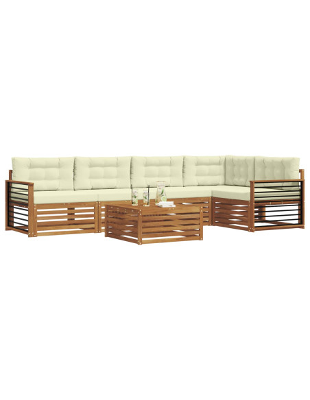 Set di divani con cuscino 6 pcs Naturale e Crema