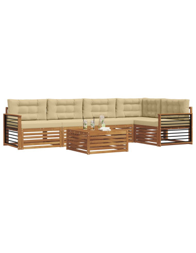 Set di divani con cuscino 6 pcs Naturale e Beige