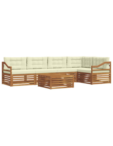 Set di divani con cuscino 6 pcs Naturale e Crema