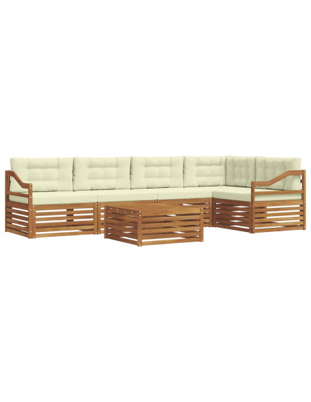 Set di divani con cuscino 6 pcs Naturale e Crema