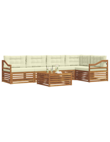 Set di divani con cuscino 6 pcs Naturale e Crema