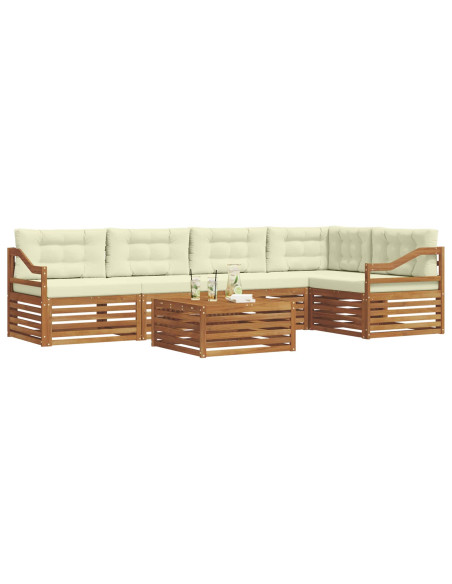 Set di divani con cuscino 6 pcs Naturale e Crema