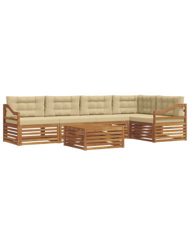 Set di divani con cuscino 6 pcs Naturale e Beige